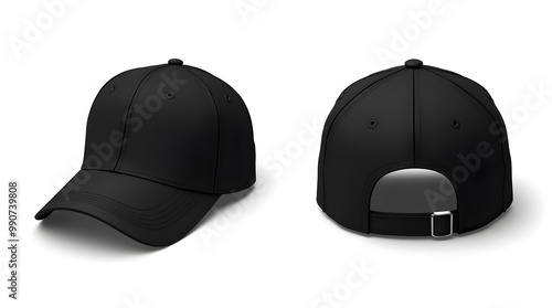 Black Baseball Cap Mockup