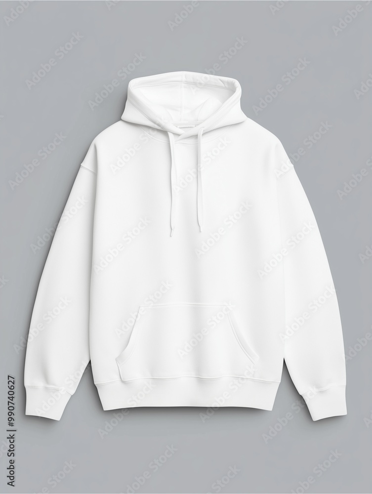 White hoodie on gray background minimal fashion design top view. White hoodie on gray background minimal fashion design top view.