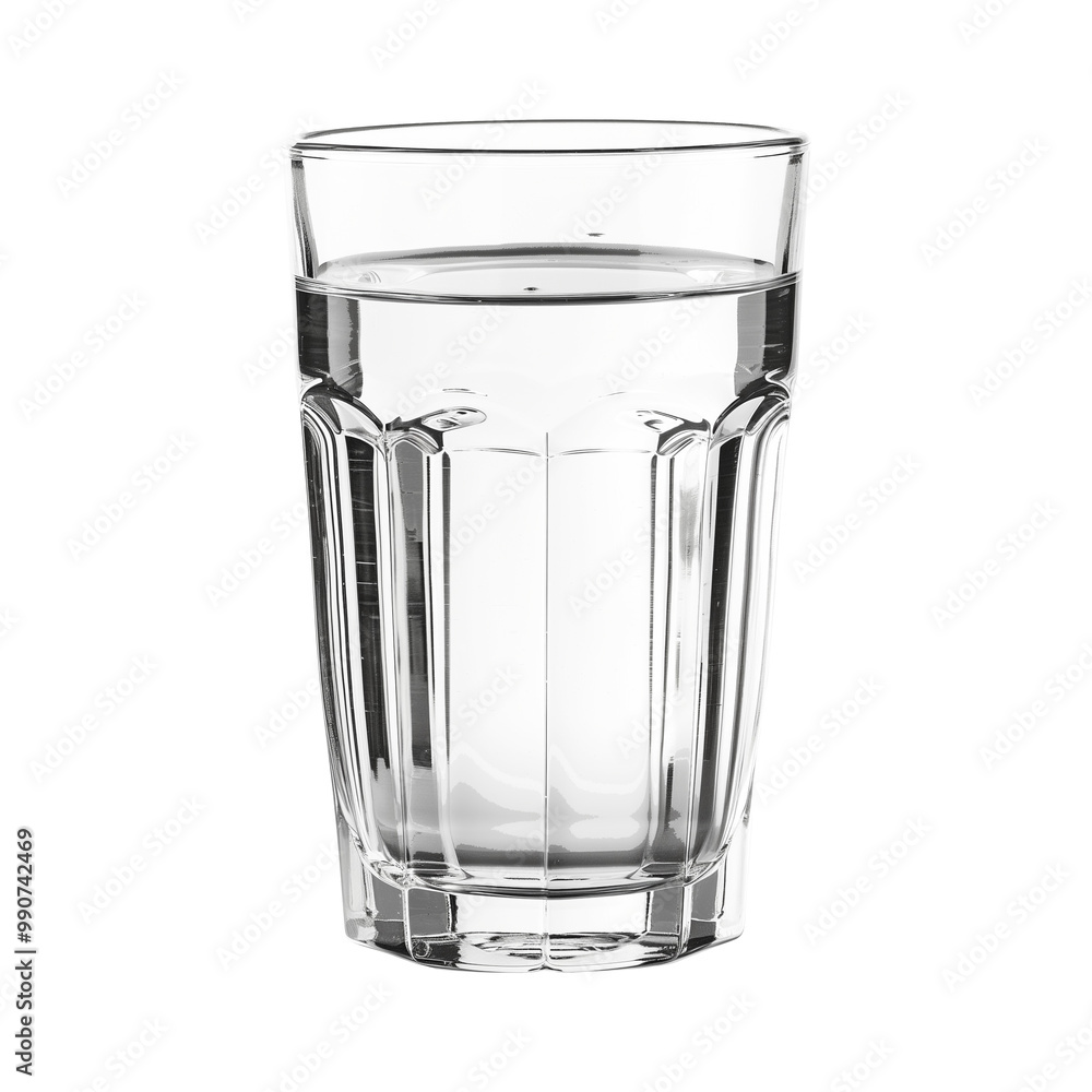 isolated glass of water