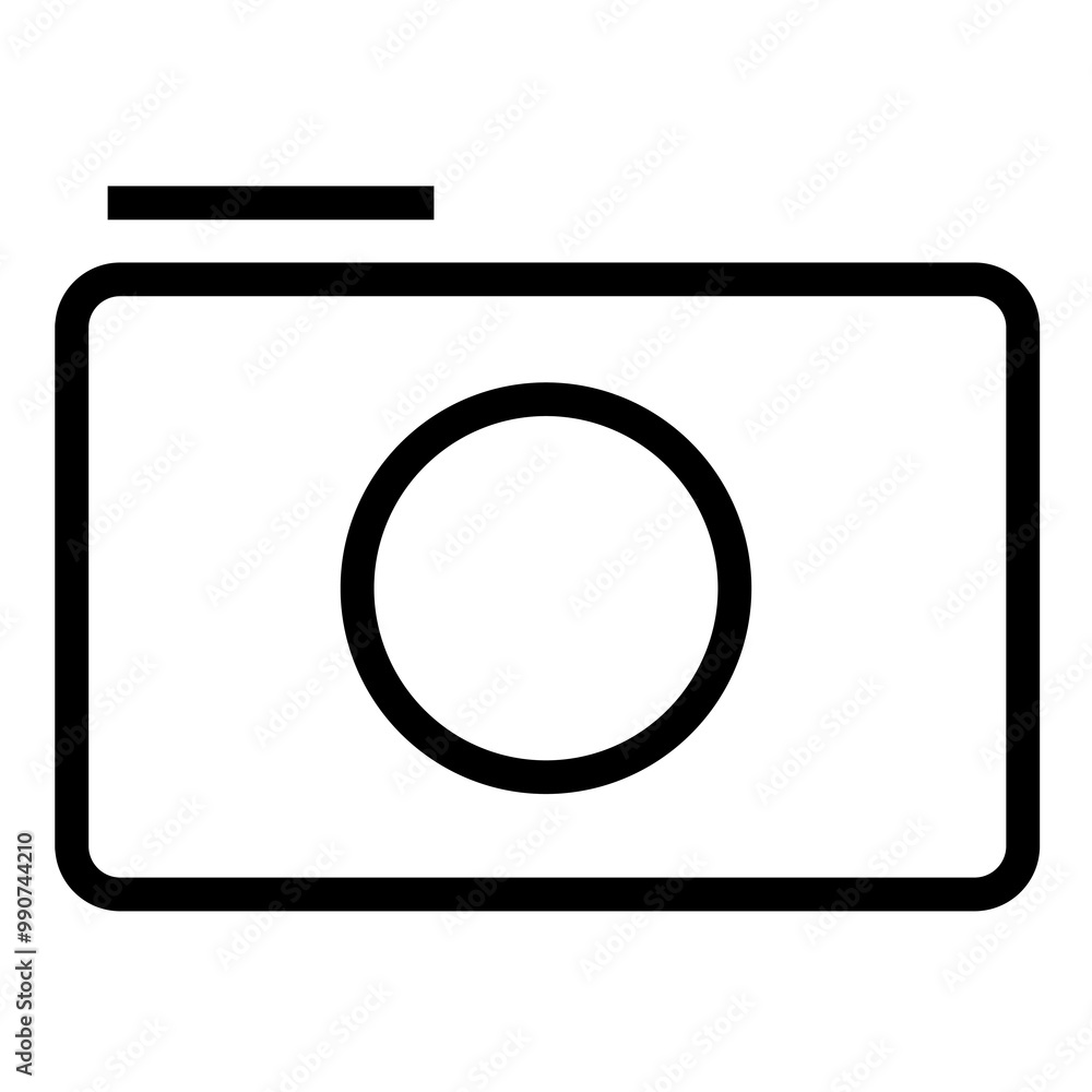 Camera app line png icon sticker, minimal design on transparent background Camera app line png icon sticker, minimal design on transparent background