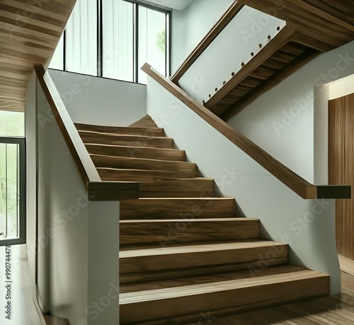 staircase in a building,house, minimalism, wood, second floor, rise, up, steps, climb photo