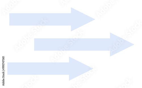 Three light blue arrows point to the right, representing forward movement. Ideal for business strategy, workflow, future planning, direction, and growth themes. Clean, minimalist style.