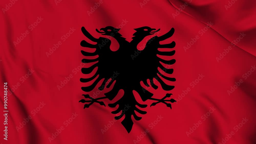 Albanian shiny realistic 3d background national waving flag Albanian shiny realistic 3d background national waving flag