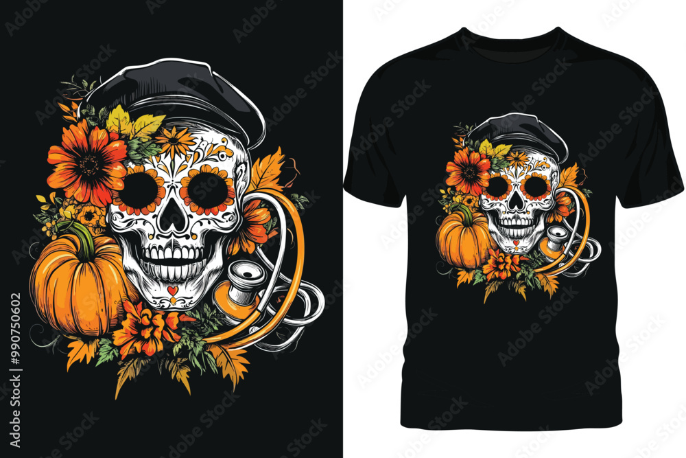 Fototapeta premium Happy Halloween TShirt Design Colorful Graphic Halloween, Poster halloween Vector Design Art