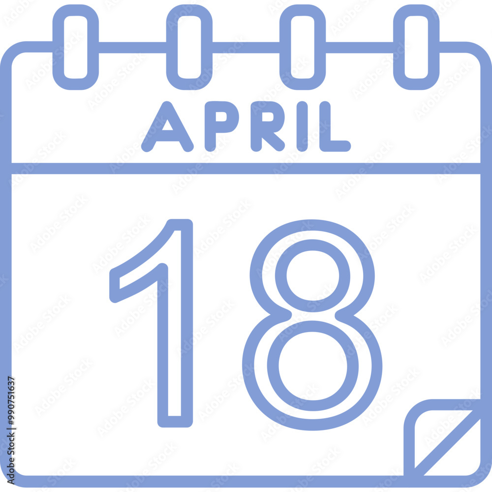 18 April Vector Icon Design 18 April Vector Icon Design