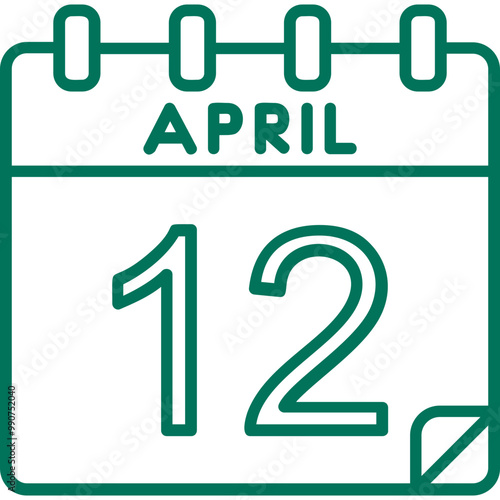 12 April Vector Icon Design