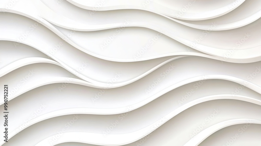 Obraz premium Abstract white waves create a modern, textured background.