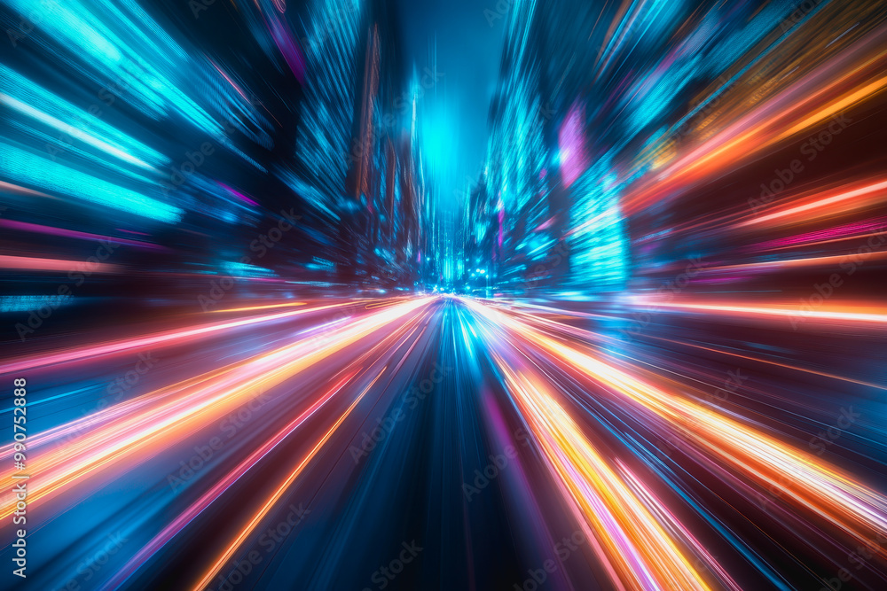Flowing glowing binary code in a futuristic digital data stream environment Flowing glowing binary code in a futuristic digital data stream environment