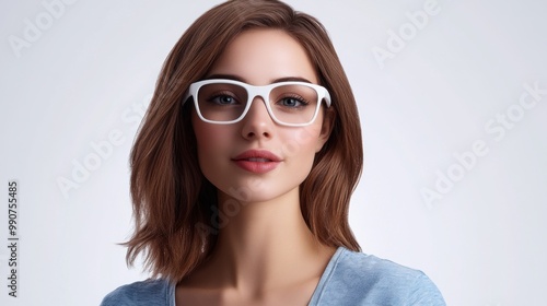 Wallpaper Mural Confident Young Woman with Glasses in Modern Style Torontodigital.ca