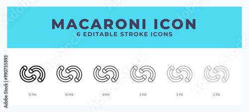 Macaroni line icon vector illustration in trendy style.