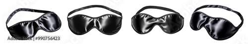 black satin sleep masks collection various designs transparent background