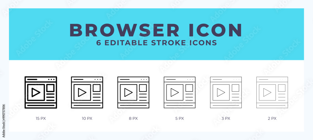 Browser icon with editable stroke. Outline icon vector illustration. Browser icon with editable stroke. Outline icon vector illustration.