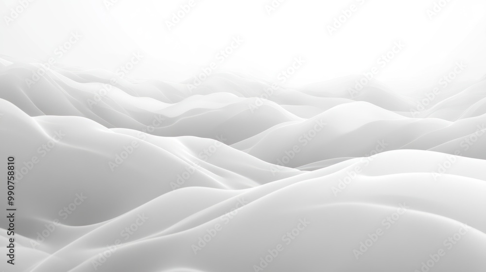 Fototapeta premium A serene, abstract landscape of soft, white waves creating a calming atmosphere.