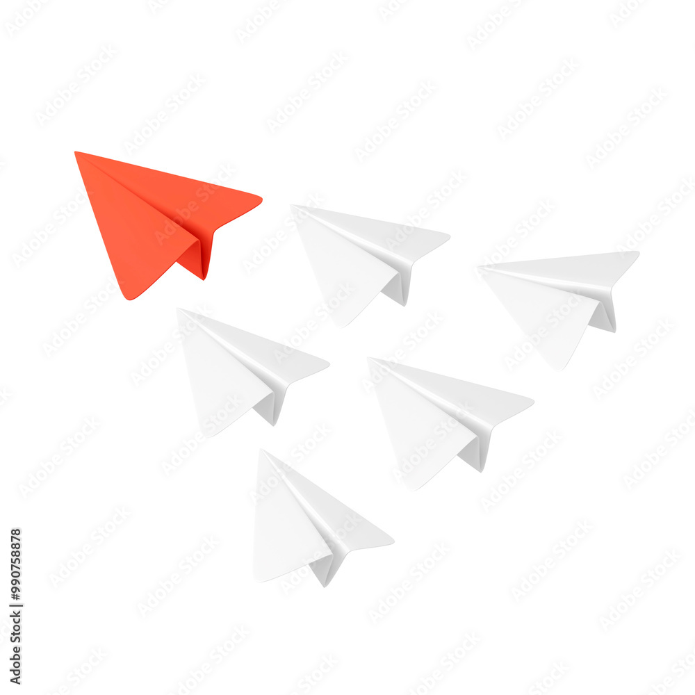 Fototapeta premium Paper planes png sticker, postal service 3D graphic, transparent background