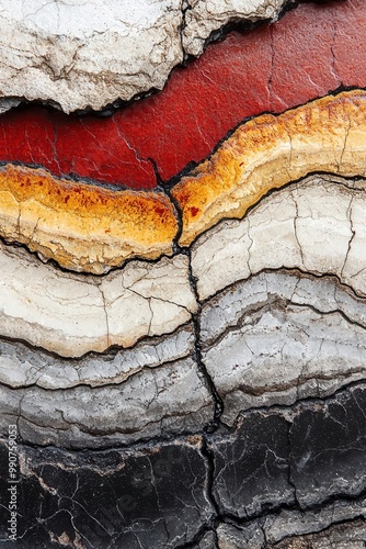 Detailed clarity in geological cross-section, brightness highlighting each layer. [detail, clarity, brightness],