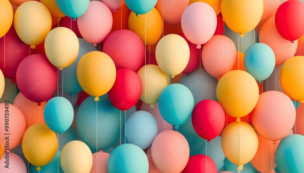 A vibrant and seamless pattern of colorful balloons A vibrant and seamless pattern of colorful balloons