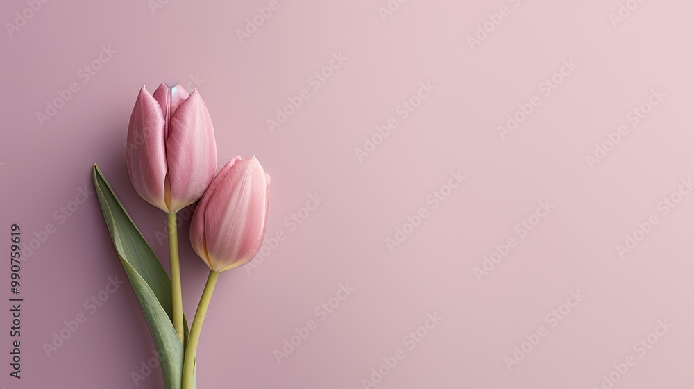 A clean and sophisticated image showcasing a single elegant tulip against a solid-coloured background A clean and sophisticated image showcasing a single elegant tulip against a solid-coloured background