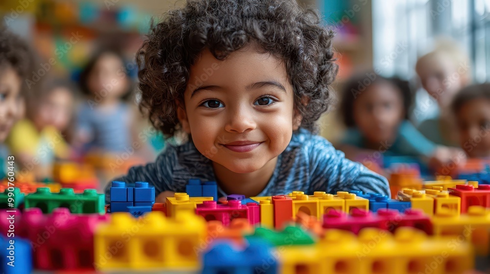 diverse group of children engaged in colorful block play montessoristyle classroom natural light kids of various ethnicities collaborating learning through handson activities diverse group of children engaged in colorful block play montessoristyle classroom natural light kids of various ethnicities collaborating learning through handson activities