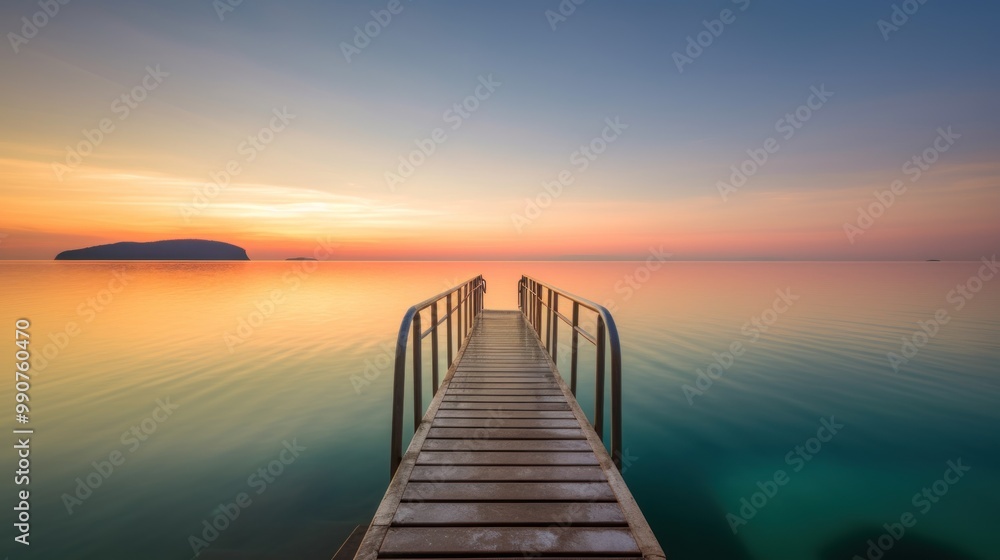 Serene Sunset over Calm Waters Serene Sunset over Calm Waters