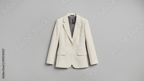 White Blazer Mockup on Grey Background