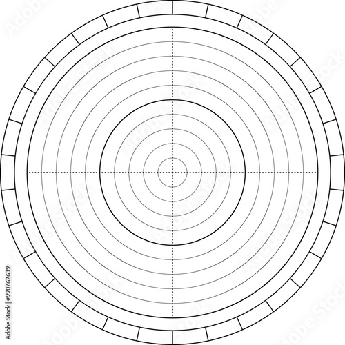 Life balance wheel in four parts. Vector printable template for daily planner, journal, notebook