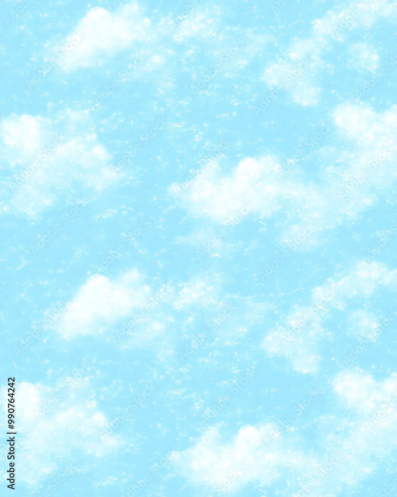 A light blue background with fluffy white clouds, creating a serene and airy atmosphere. A light blue background with fluffy white clouds, creating a serene and airy atmosphere.
