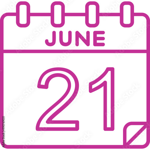 21 June Vector Icon Design