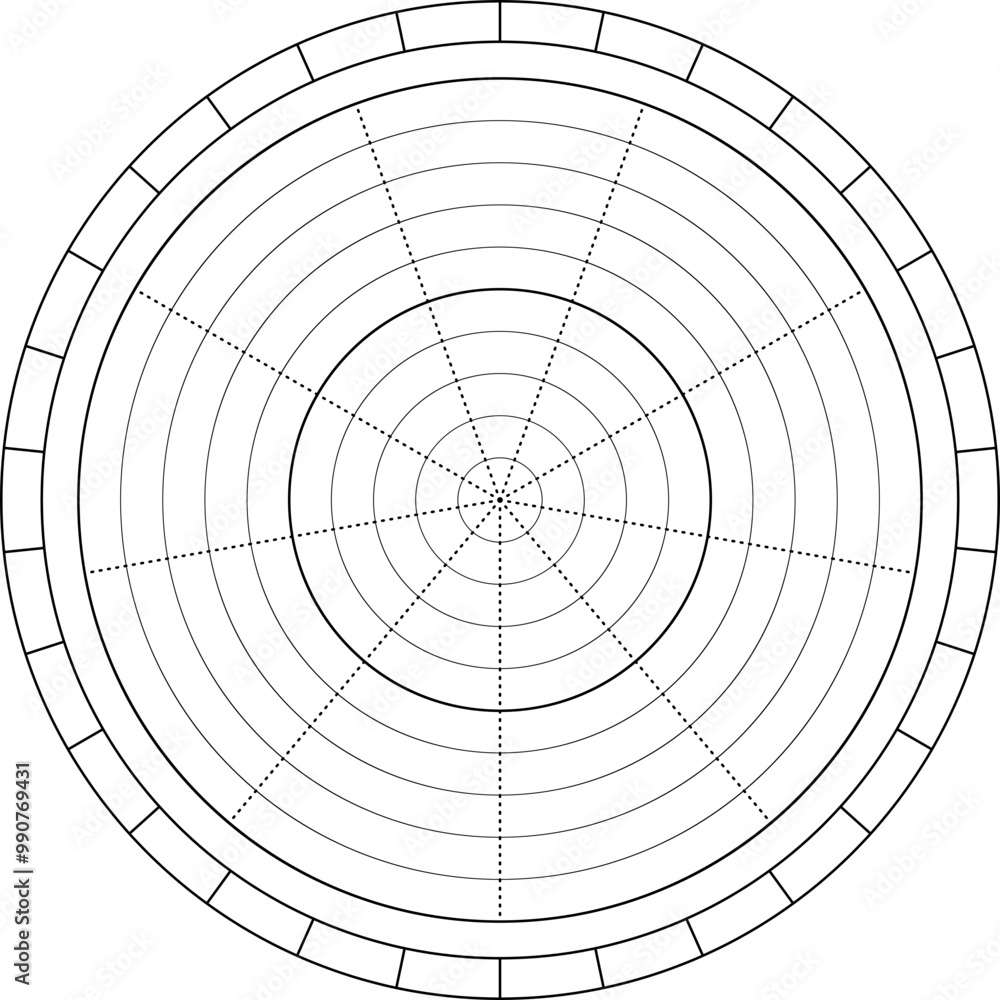Vector circle diagram of lifestyle balance with nine segments. Round diagram for daily planner, journal, notebook Vector circle diagram of lifestyle balance with nine segments. Round diagram for daily planner, journal, notebook