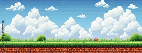 game location in pixel art style