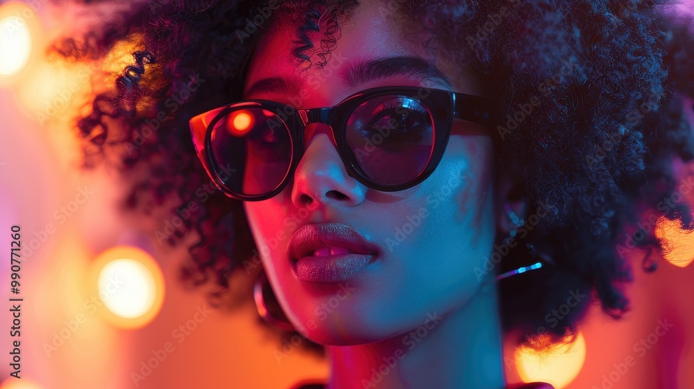 Captured in a moment of pure enjoyment, her sunglasses reflect the happiness and excitement of a night out Captured in a moment of pure enjoyment, her sunglasses reflect the happiness and excitement of a night out