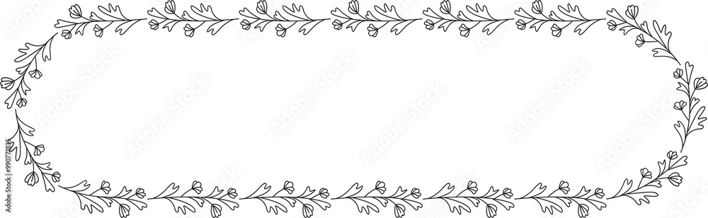 Leaves and Flower Frame Illustration Leaves and Flower Frame Illustration