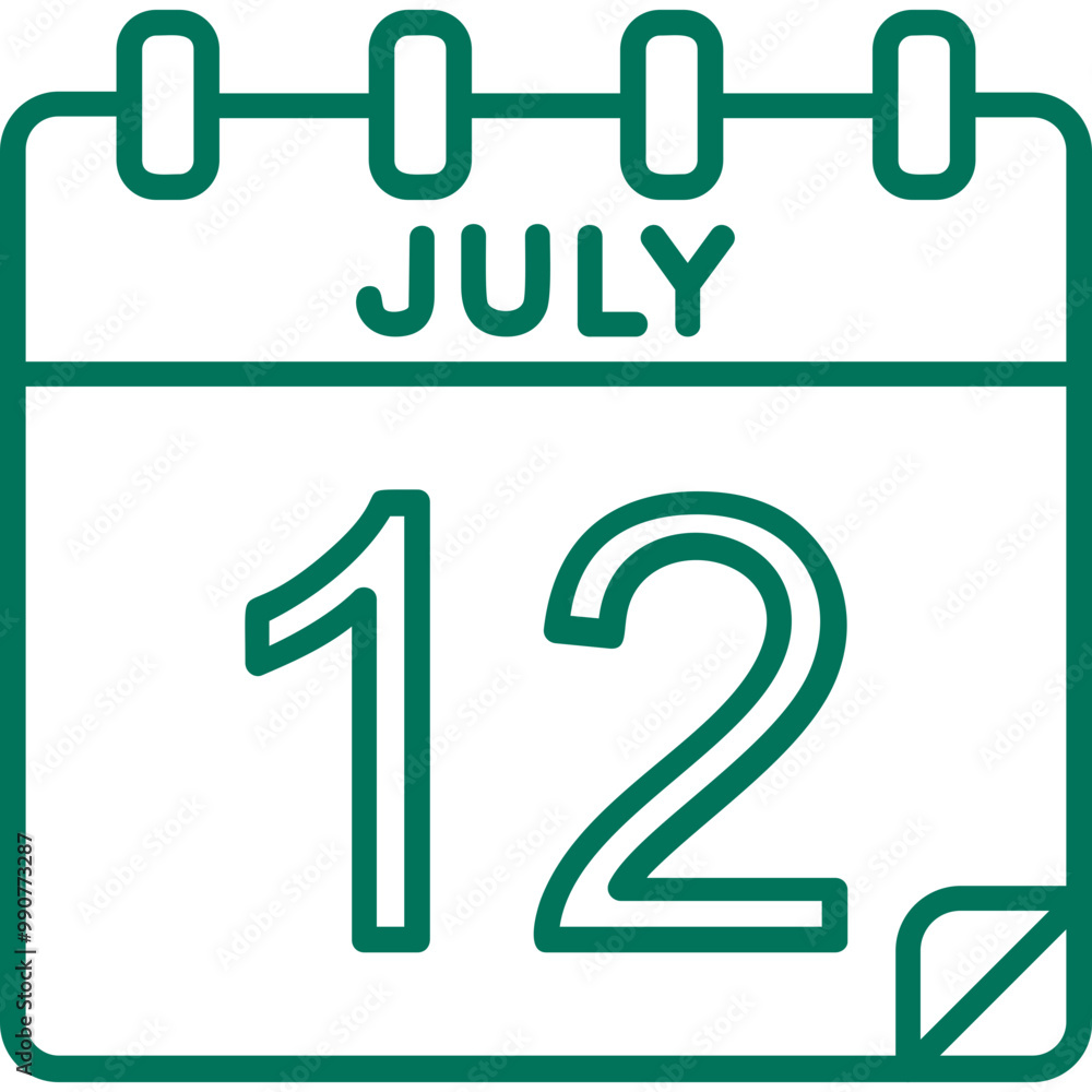 12 July Vector Icon Design 12 July Vector Icon Design