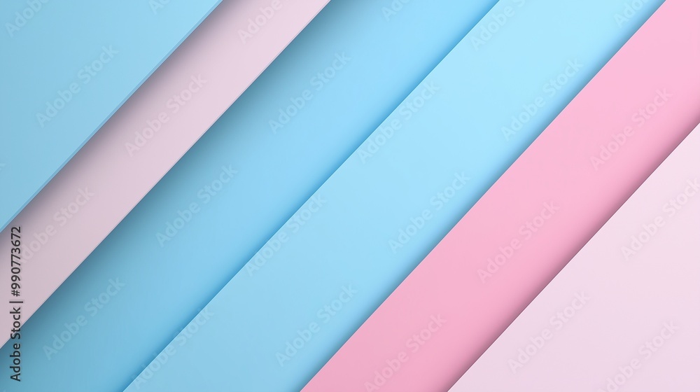 Fototapeta premium Layered paper cut with shadow diagonal pastel color simple background