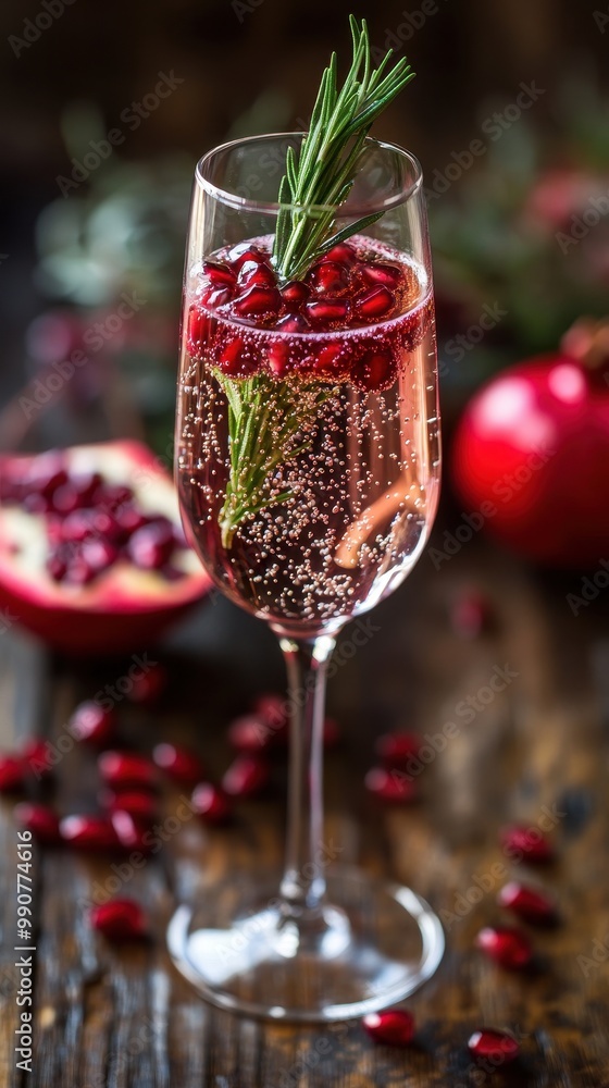 Savor a festive cocktail of pomegranate juice and sparkling wine—ideal for celebrations! Savor a festive cocktail of pomegranate juice and sparkling wine—ideal for celebrations!