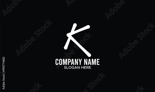 k logo, modern k logo, k logo design, K letter calligraphic Minimal monogram emblem style, K Letter Logo Design, letter k