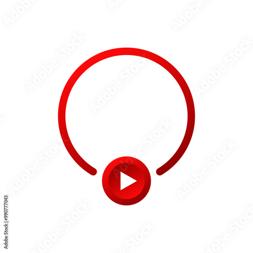 Red live broadcast logo. Video stream online icon.