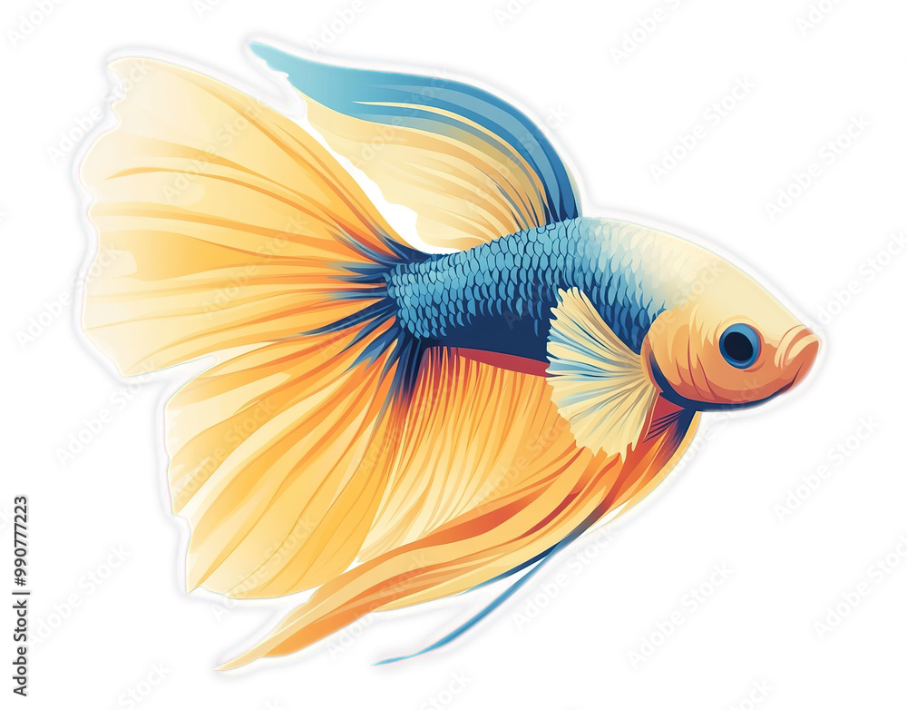Fototapeta premium Colorful Siamese Fighting Fish with Long Flowing Fins