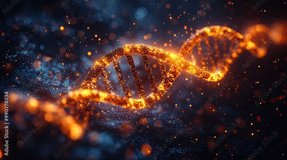 A digital illustration of a DNA helix structure reflects scientific advancements in the fields of genetics and technology. A digital illustration of a DNA helix structure reflects scientific advancements in the fields of genetics and technology.