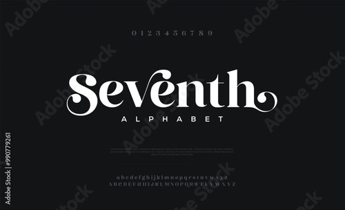 Premium luxury elegant alphabet letters and numbers. Elegant wedding typography classic serif font decorative vintage retro. Creative vector illustration