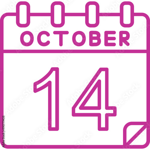 14 October Vector Icon Design