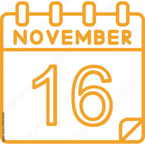 16 November Vector Icon Design