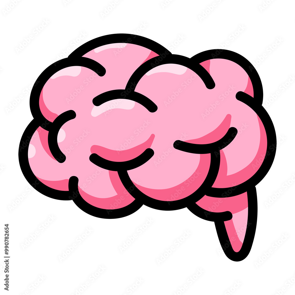 Pink human brain icon png, transparent background Pink human brain icon png, transparent background