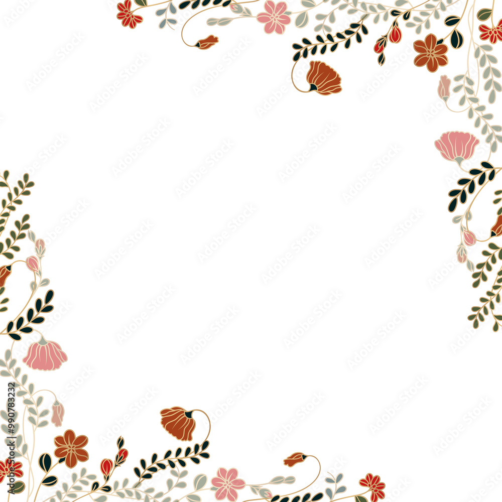 Fototapeta premium Flower png border, transparent background
