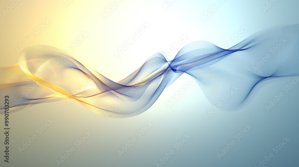 Naklejka premium Abstract waves in soft colors create a serene and modern visual effect.