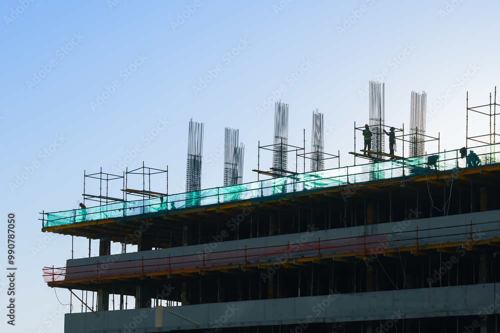 Obraz premium building construction site against blue sky.