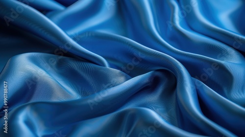 Dark blue silk background with soft pleats