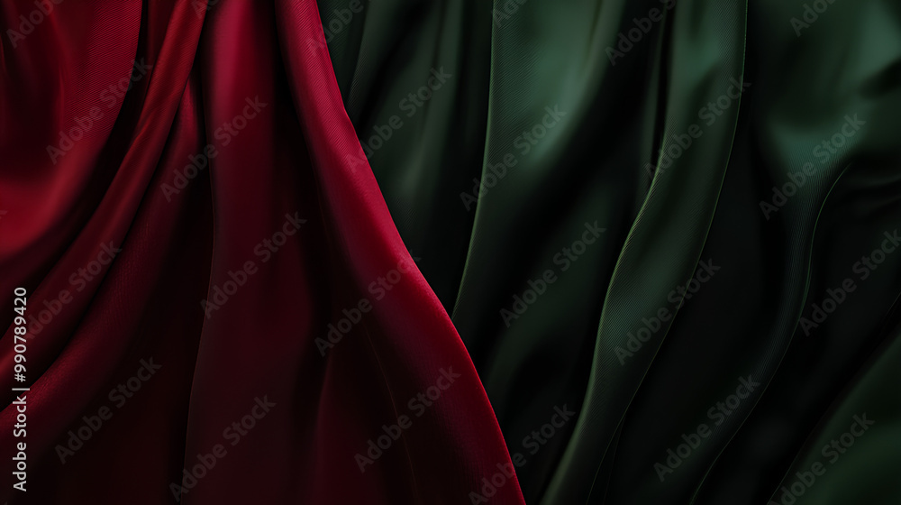 Obraz premium Red and green fabric with a pattern of stripes