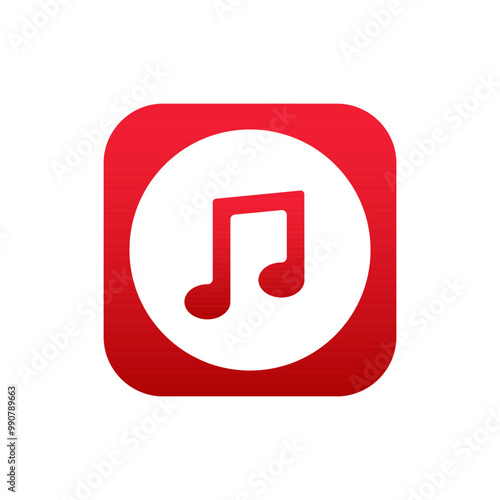 Music application for mobile phone. Media icon in modern style. Sound app for phone.