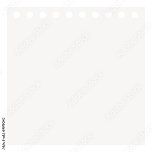 Note paper png collage element, white square shape on transparent background