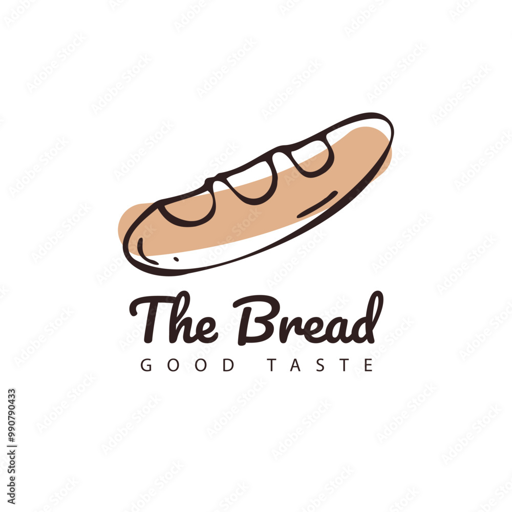 Bread logo with minimalist hand drawn sketch. Vector illustration. Bread logo with minimalist hand drawn sketch. Vector illustration.